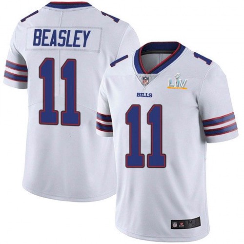 Men's Buffalo Bills #11 Cole Beasley White NFL 2021 Super Bowl LV Stitched Jersey